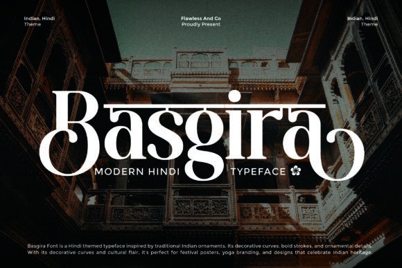 Basgira: A Modern Hindi-Themed Display Font for Elegant Editorial Design
