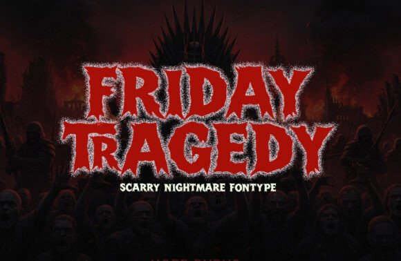 Friday Tragedy: A Raw Horror Display Font for Bold Brands
