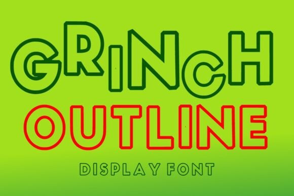 Grinch Outline: A Bold Display Font for Holiday Branding