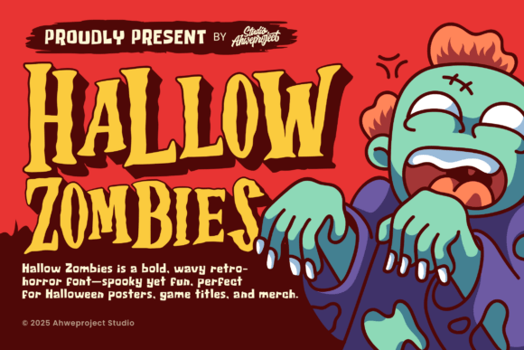 Hallow Zombies: A Bold Display Font for Spooky Branding
